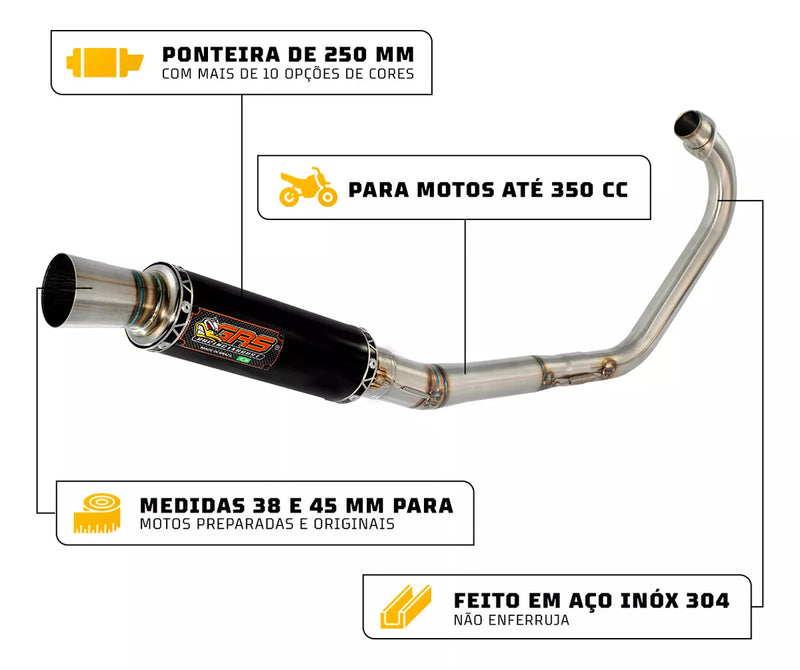 Escape Drag Bike Cg 150 2009/2015 Sem Bacalhau Curva Padrão