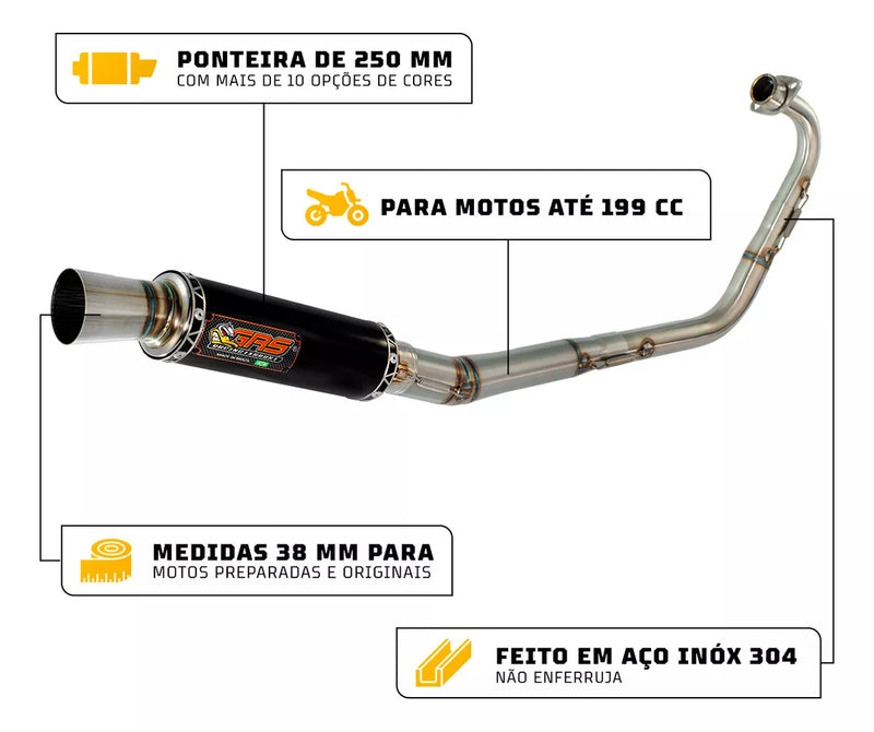 Escape Grs Drag Bike Para Cg 125 Sem Bacalhau Curva Fina