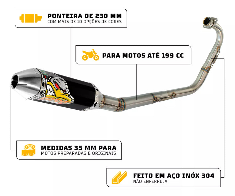 Escape Extreme Hp Cg 125 1976/2008 Com Bacalhau Curva Fina